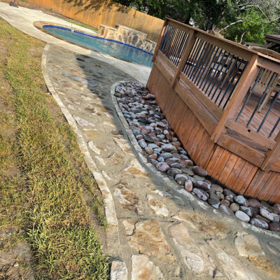 Landscaping around pools and enclosures